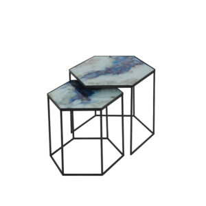 Cobalt Mist Organic Side Table
