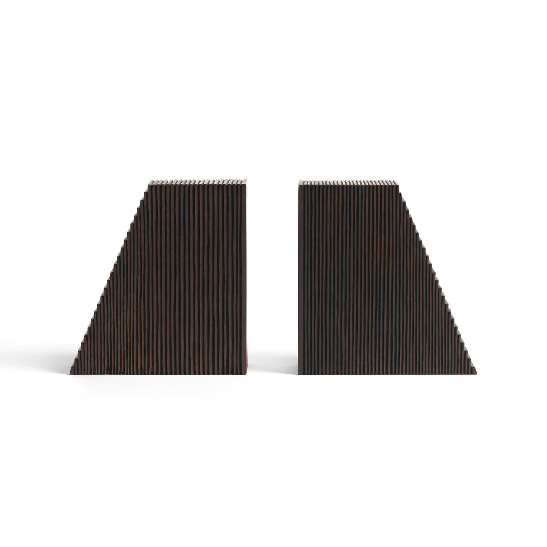 Mahogany Groove Book Ends Set