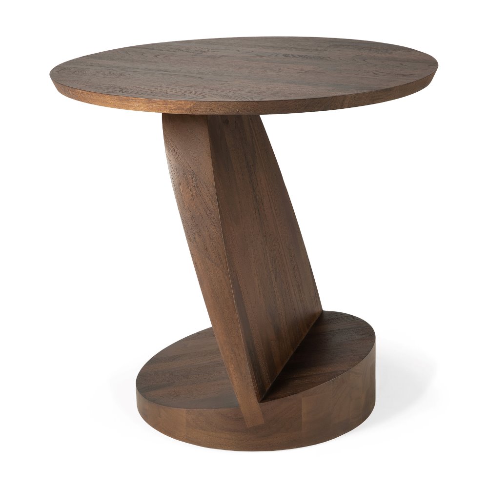 Teak, Oblic side table Brown, - Image 2