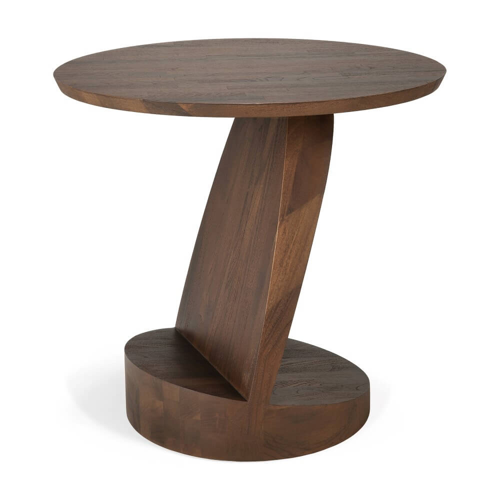 Teak, Oblic side table Brown, - Image 3