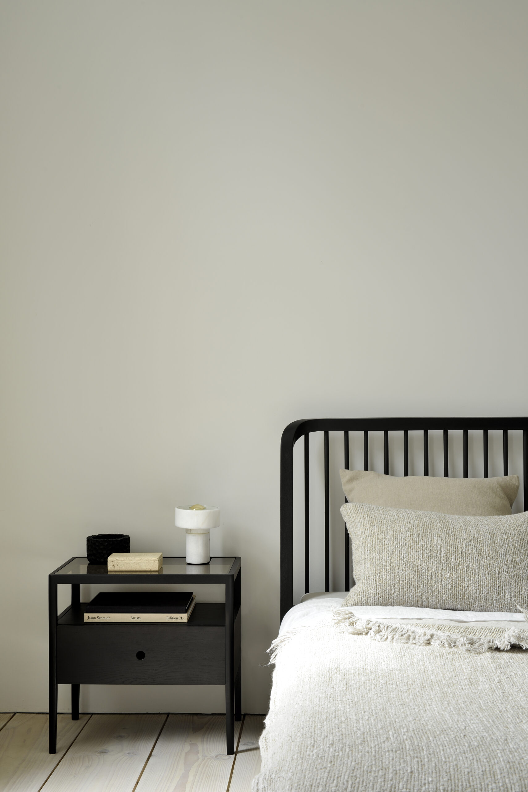Spindle Bedside Table Oak Black - Image 3